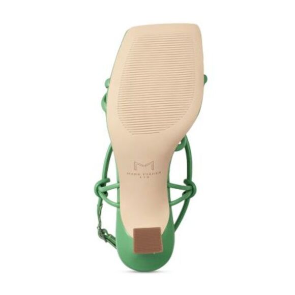 MARC FISHER LTD Womens Green Mldayne Toe Flare Leather Slingback Sandal 8.5 M - Picture 2 of 2